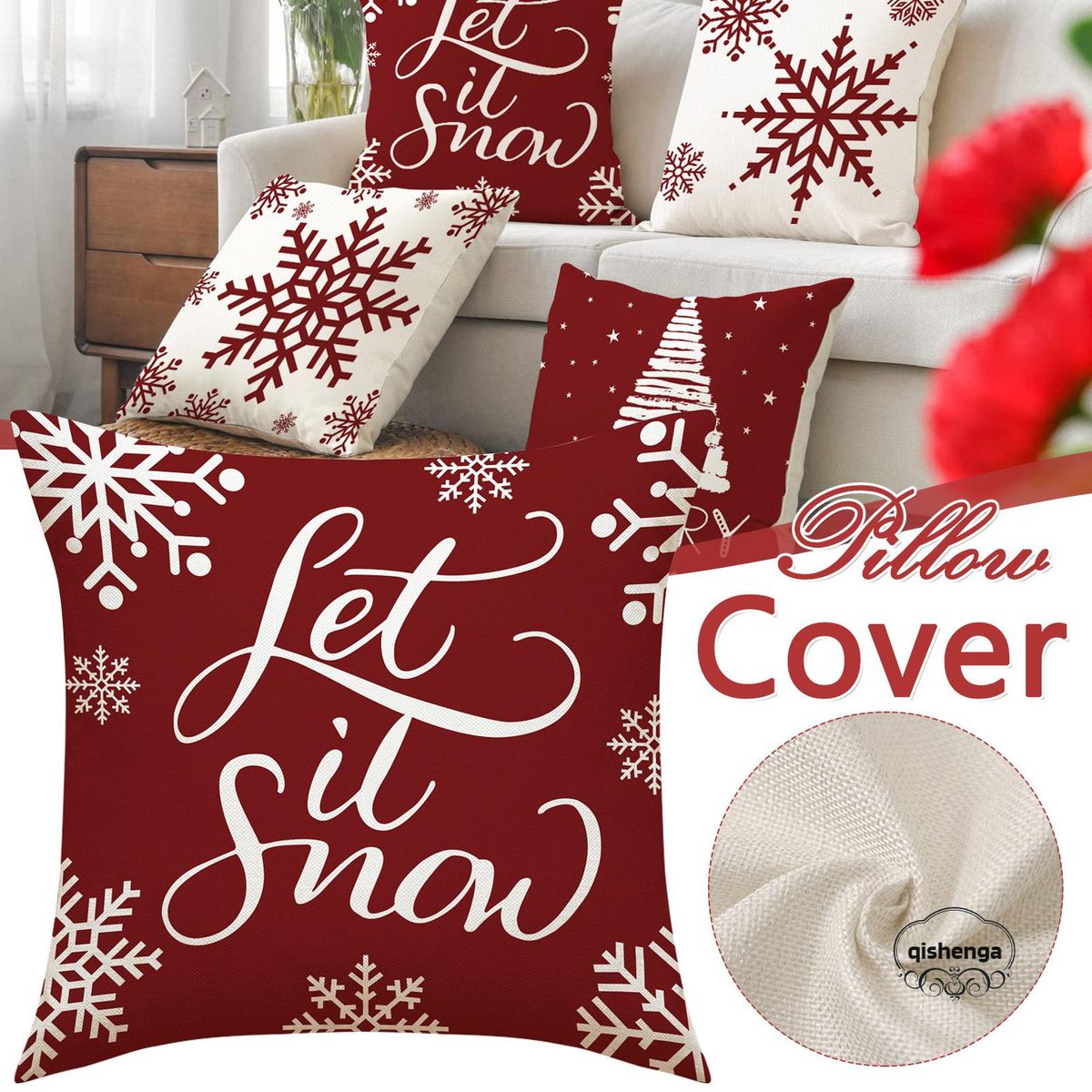 45CM Christmas Throw Pillow Cover  Xmas Cushion