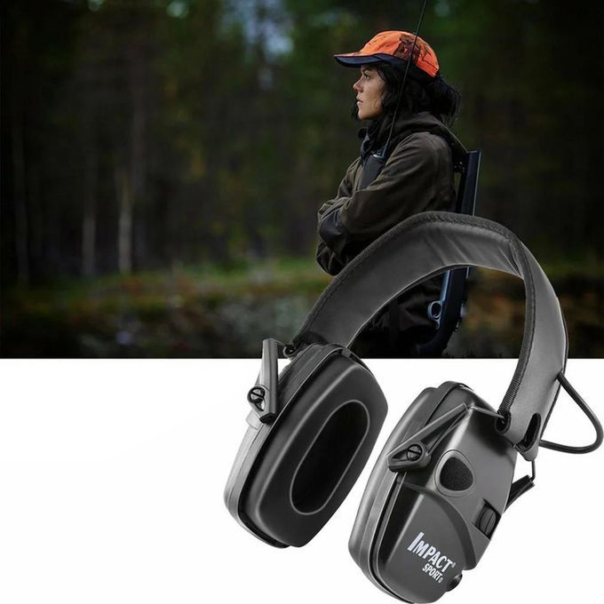 Electronic Shooting Ear Muffs Noise Reduction Ears Protective Black