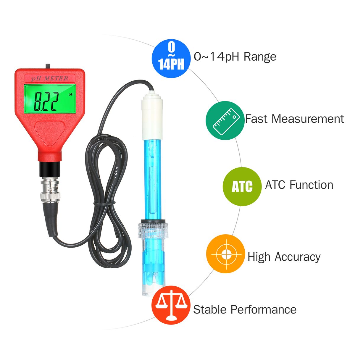 PH Meter 0-14pH Measurement Range Water Quality Tester