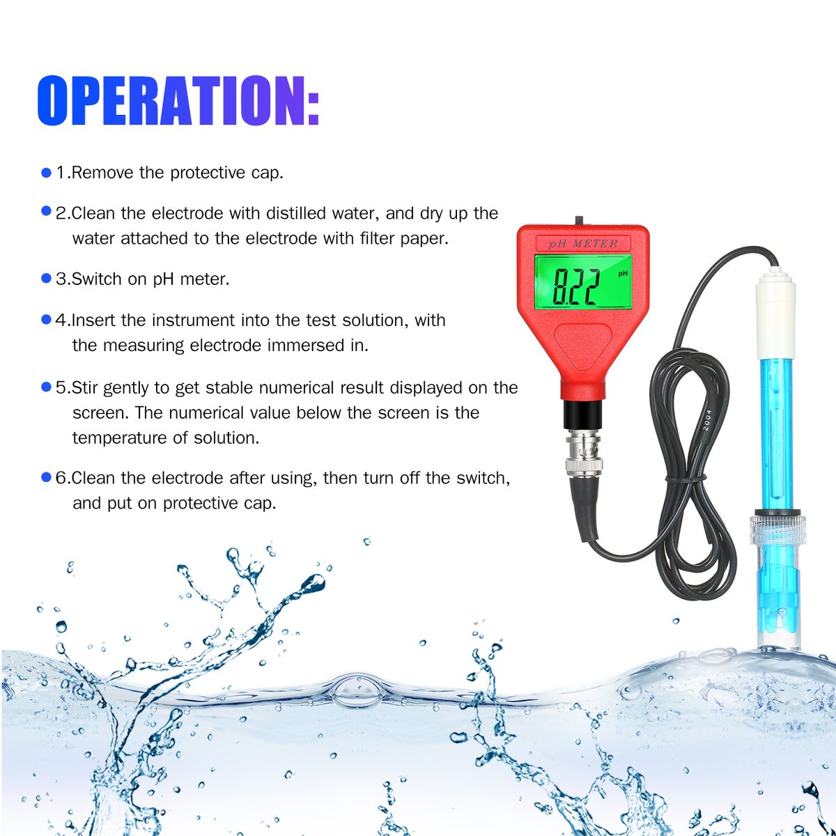 PH Meter 0-14pH Measurement Range Water Quality Tester