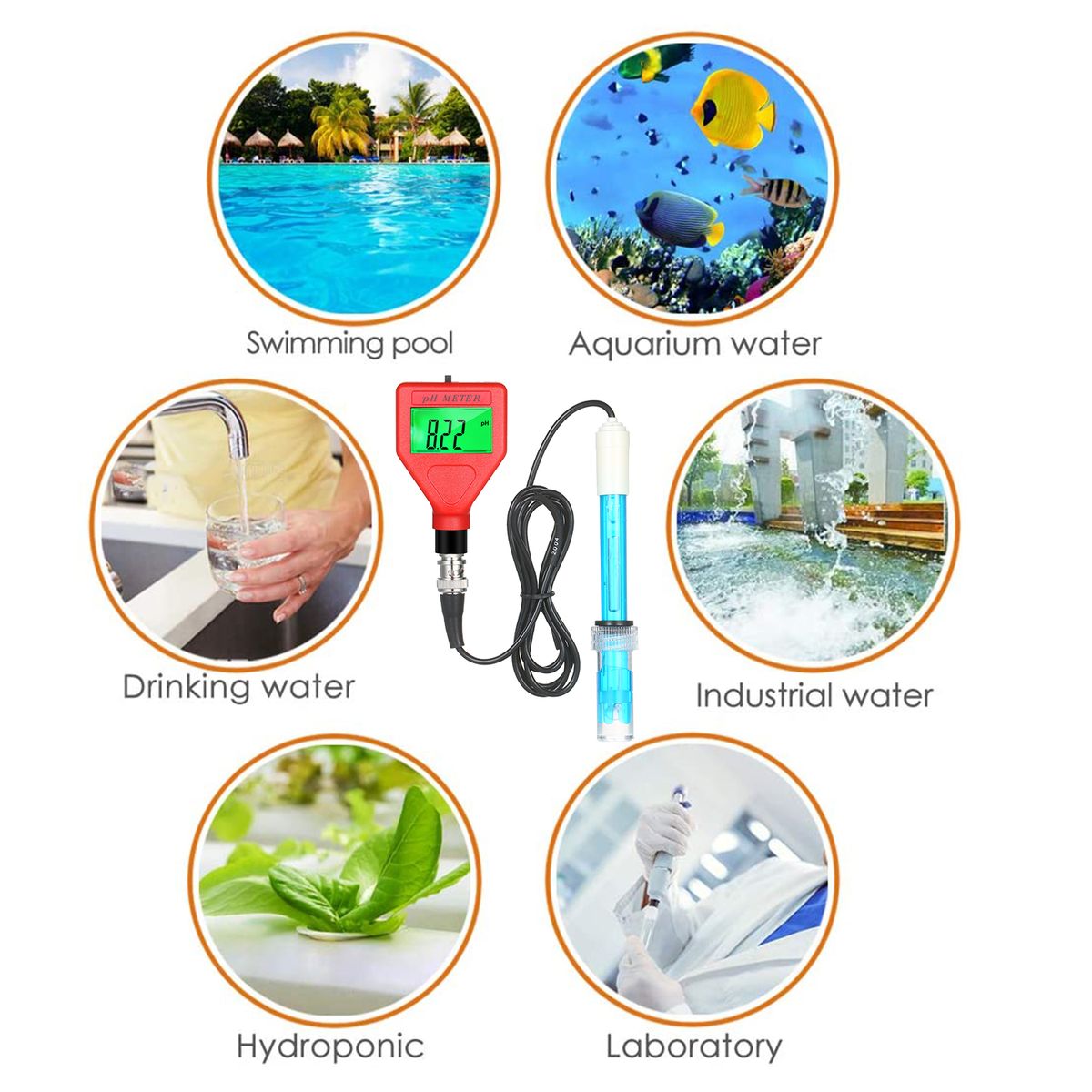 PH Meter 0-14pH Measurement Range Water Quality Tester
