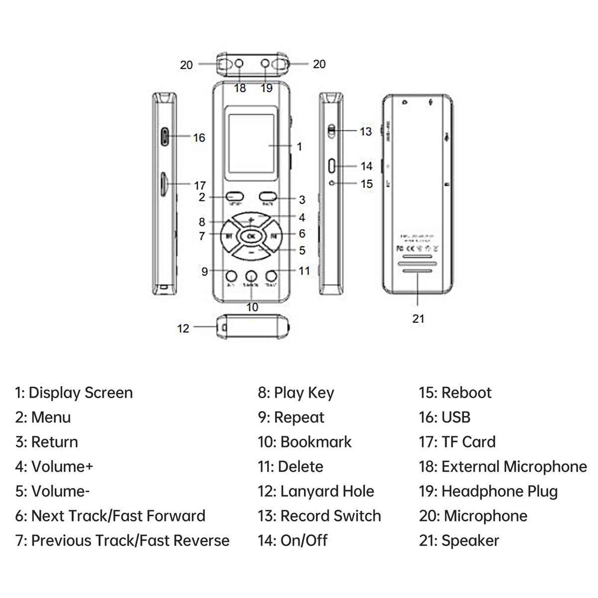 Intelligent Noise Reduction Voice Recorder With Microphone