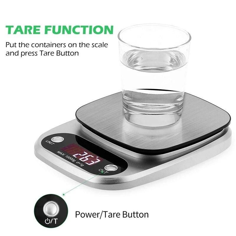 Hot 10000g 10kg Stainless Steel Digital Weighing Multi-function Food Water friut Milk Flour LCD Electronic Kitchen Scale