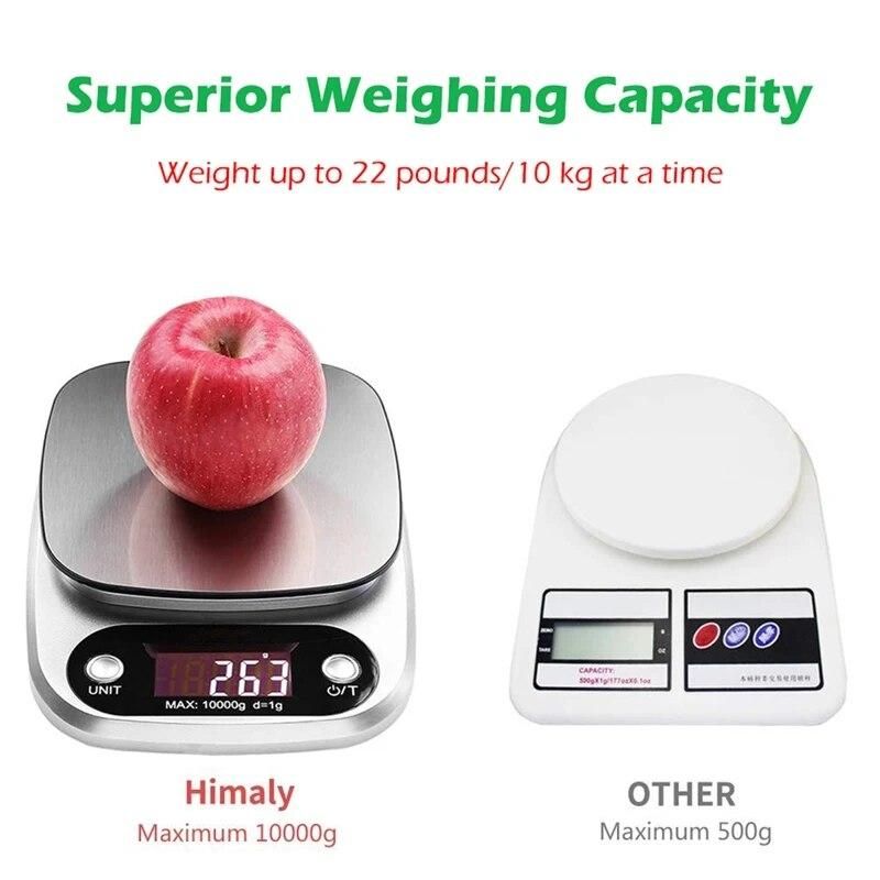 Hot 10000g 10kg Stainless Steel Digital Weighing Multi-function Food Water friut Milk Flour LCD Electronic Kitchen Scale