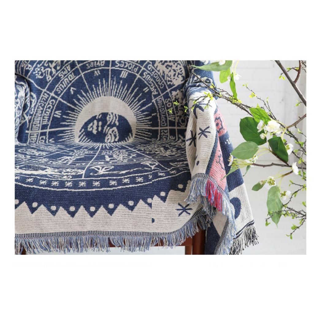 Jacquard Textiles, Soft Sofa Throw Cover Cotton Armchair Bed Star Sign
