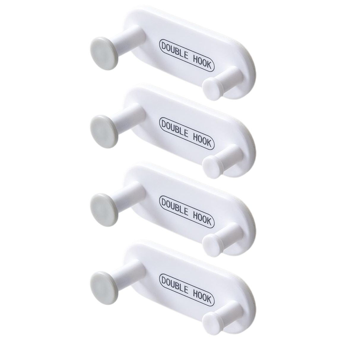 4Pcs SelfAdhesive Wall Hooks Keys Hangers Hook Office Hallway White