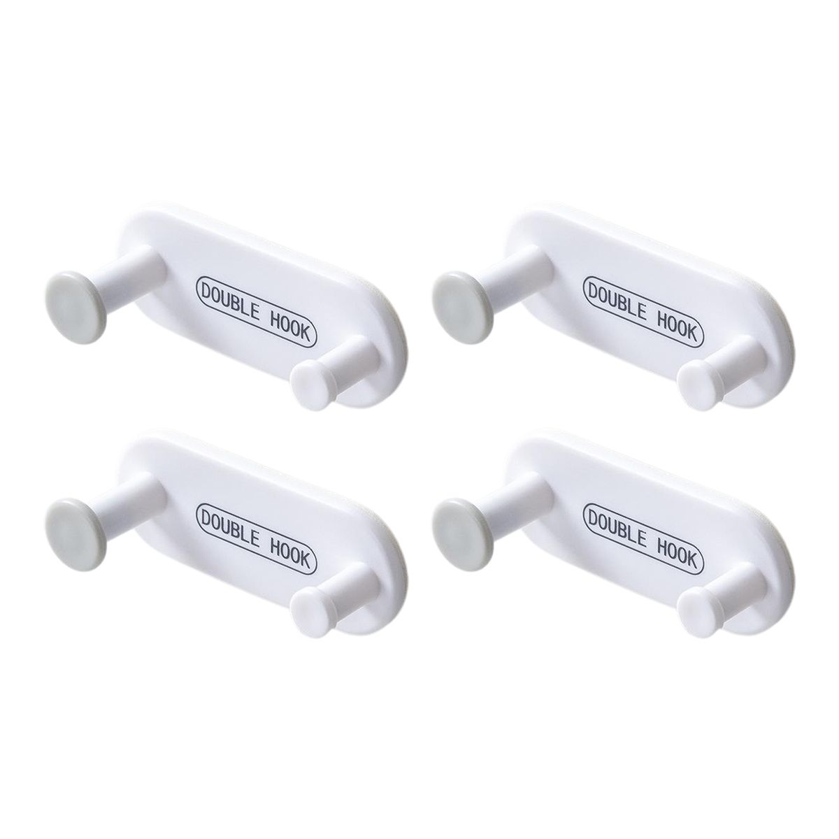 4Pcs SelfAdhesive Wall Hooks Keys Hangers Hook Office Hallway White