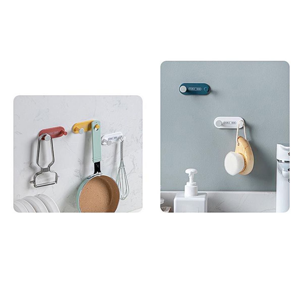 4Pcs SelfAdhesive Wall Hooks Keys Hangers Hook Office Hallway White