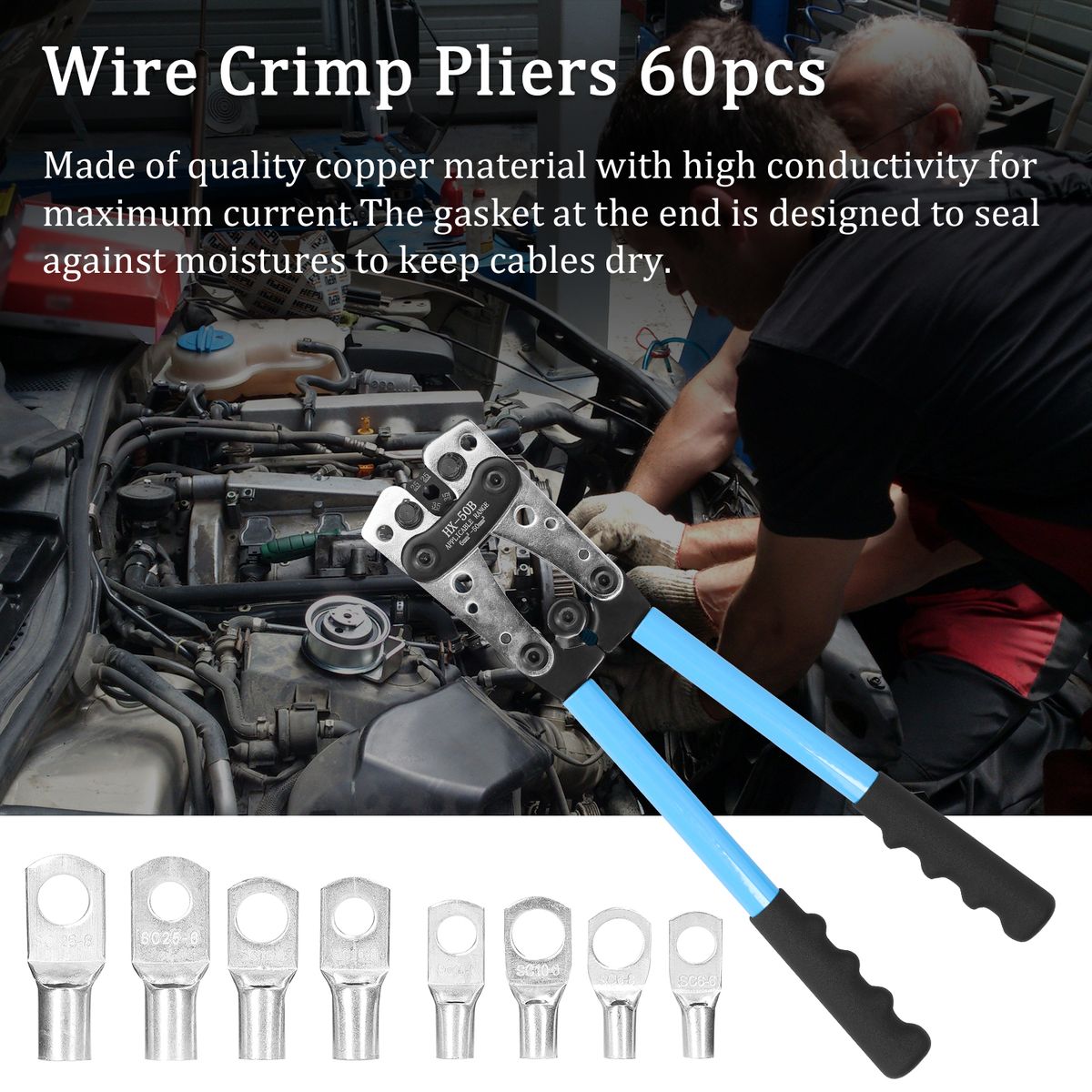 Wire Crimp Pliers 60pcs Terminals Set Heat Shrink Wire
