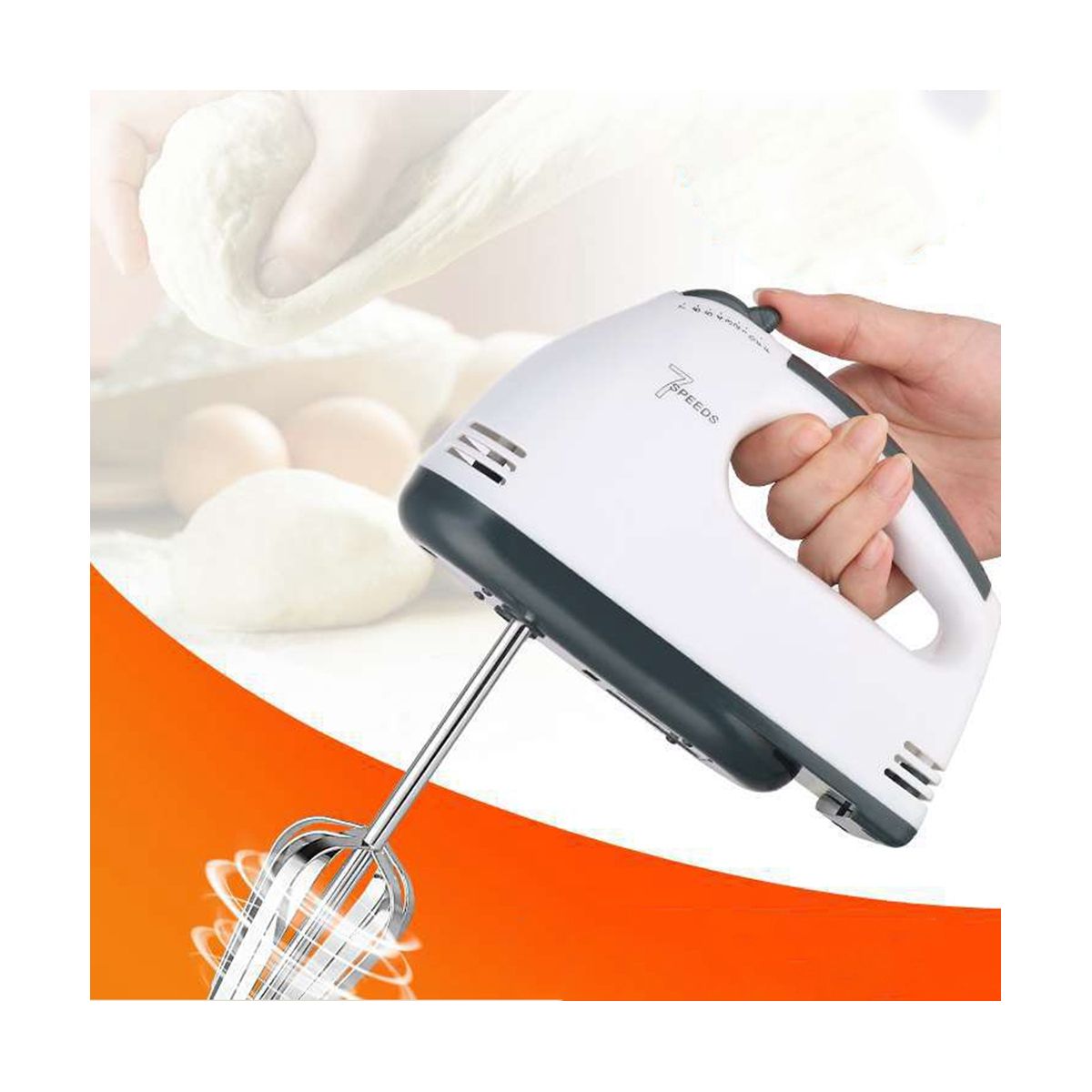 Electric Egg Beater Automatic Hand Mixer Blender 7 Gear Baking Whisks Whipped Cream Mixer Handheld Stirrer EU Plug