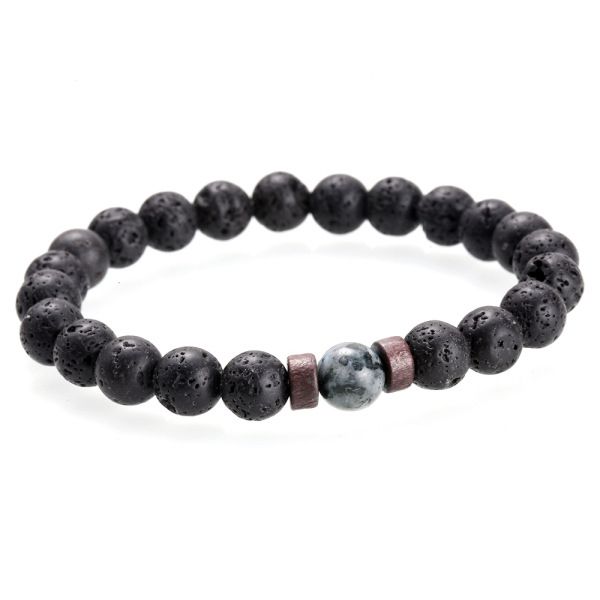 Men's Retro Volcanic Stone Yoga Bracelet