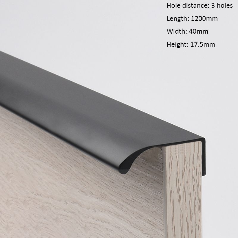 (Black  L1200MM)AOYIHOM Modern Simple Shoe Cupboards Wardrobe Door Knob Gold Black Hidden Long Cabinet Handle Aluminum Kitchen Furniture Pulls