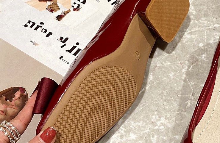 Female 3cm Low Heels Pumps Bow Shoes Office Business Work