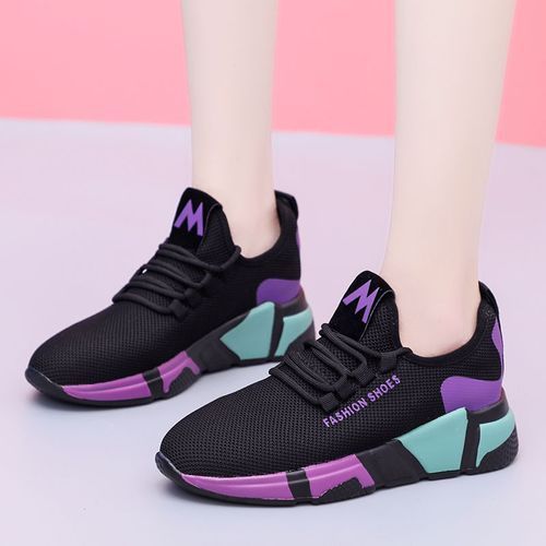 Women Sneakers Mesh Casual Walking Flat Sport Shoes-Purple