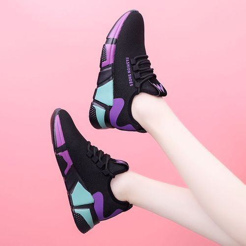 Women Sneakers Mesh Casual Walking Flat Sport Shoes-Purple