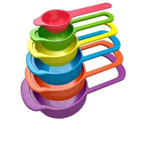 6 Pieces Kitchen Measuring Cups - Multicolour