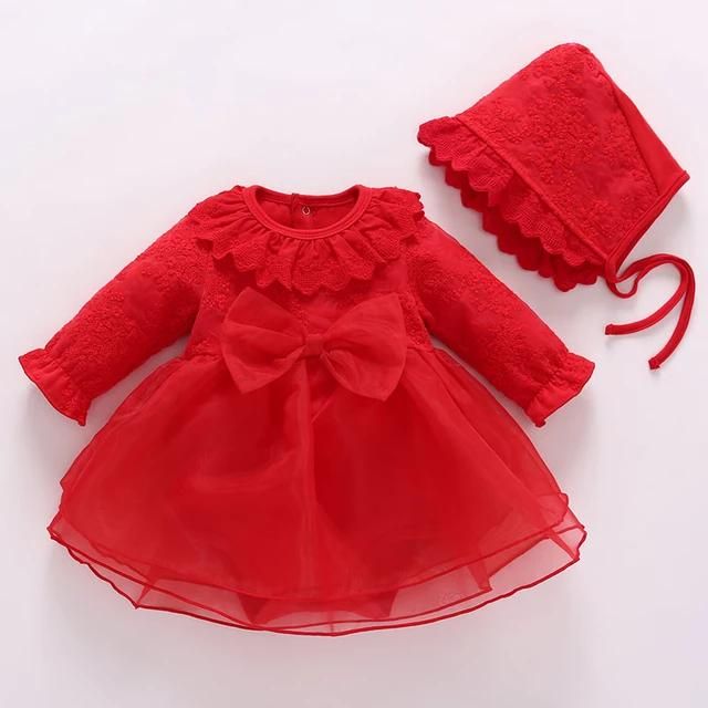 BABY GIRL BIRTHDAY PARTY GOWN 6 - RED