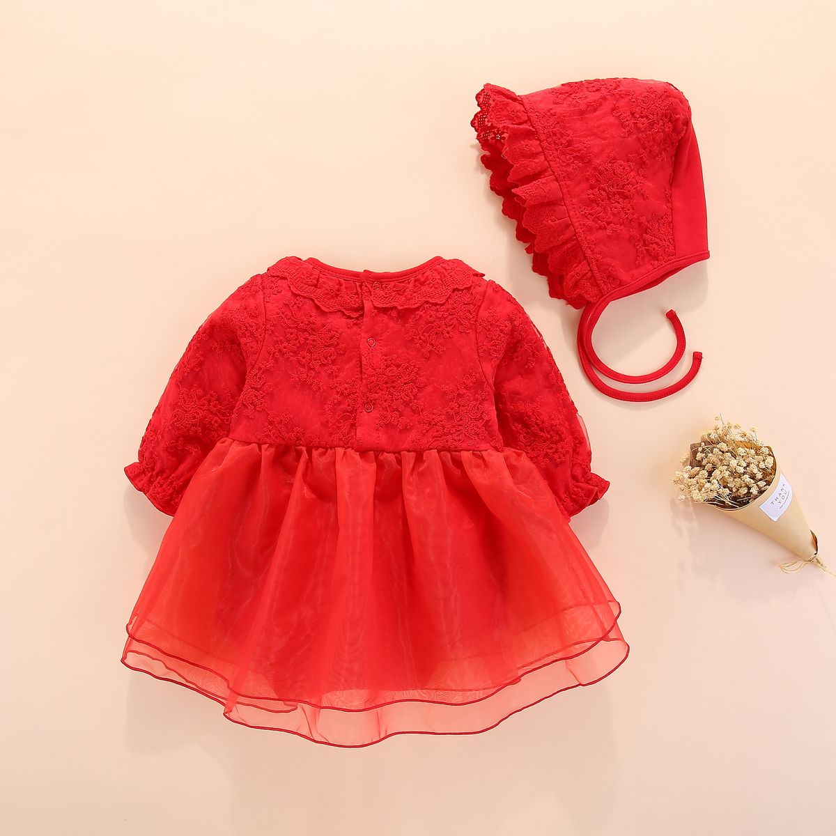 BABY GIRL BIRTHDAY PARTY GOWN 6 - RED