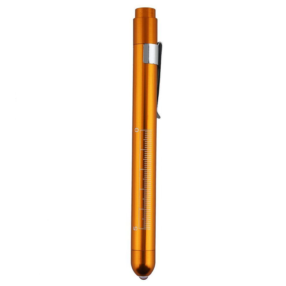 Aluminum Medical Surgical Penlight Pen Light Flashlight Torch With Scale First Aid-Yellow