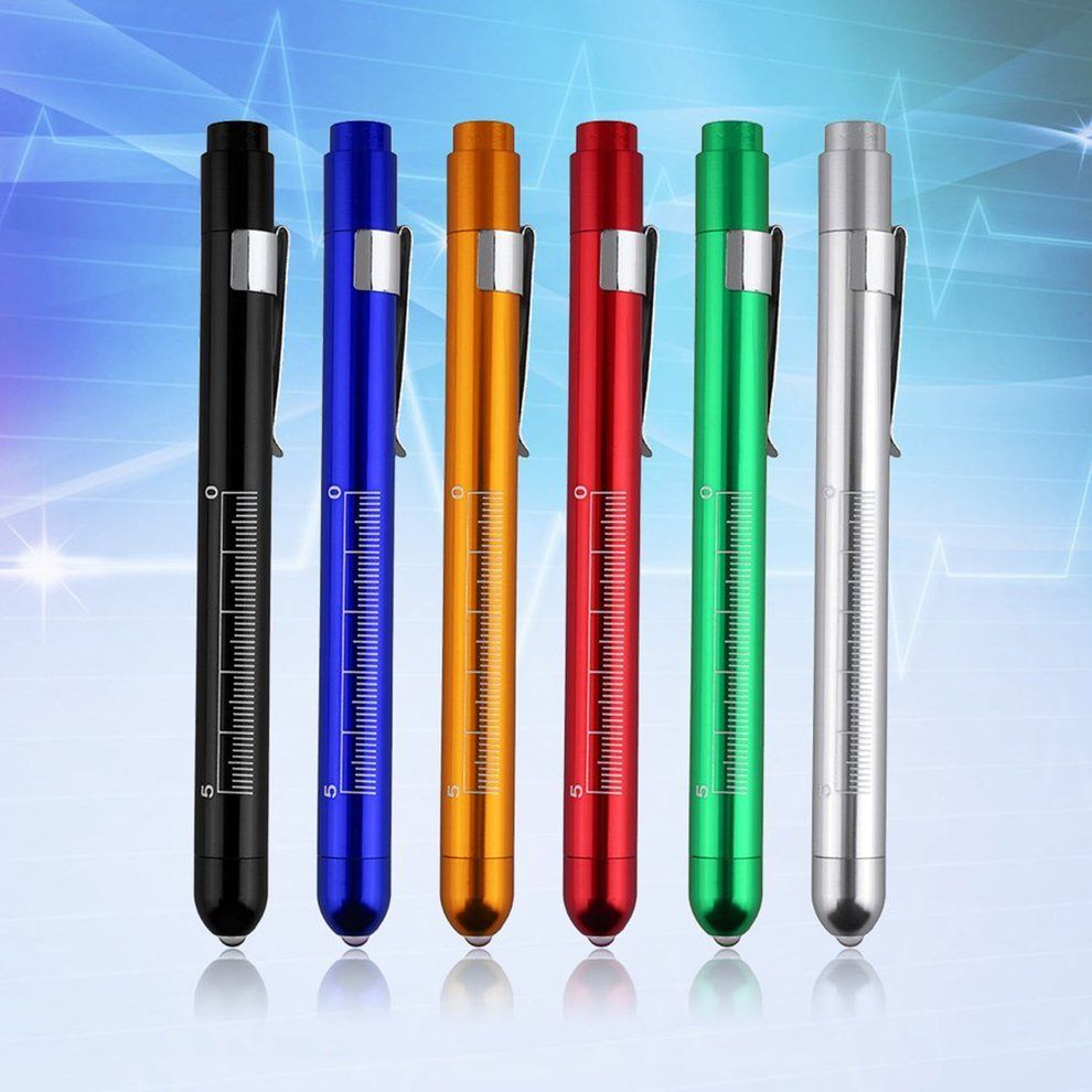 Aluminum Medical Surgical Penlight Pen Light Flashlight Torch With Scale First Aid-Yellow