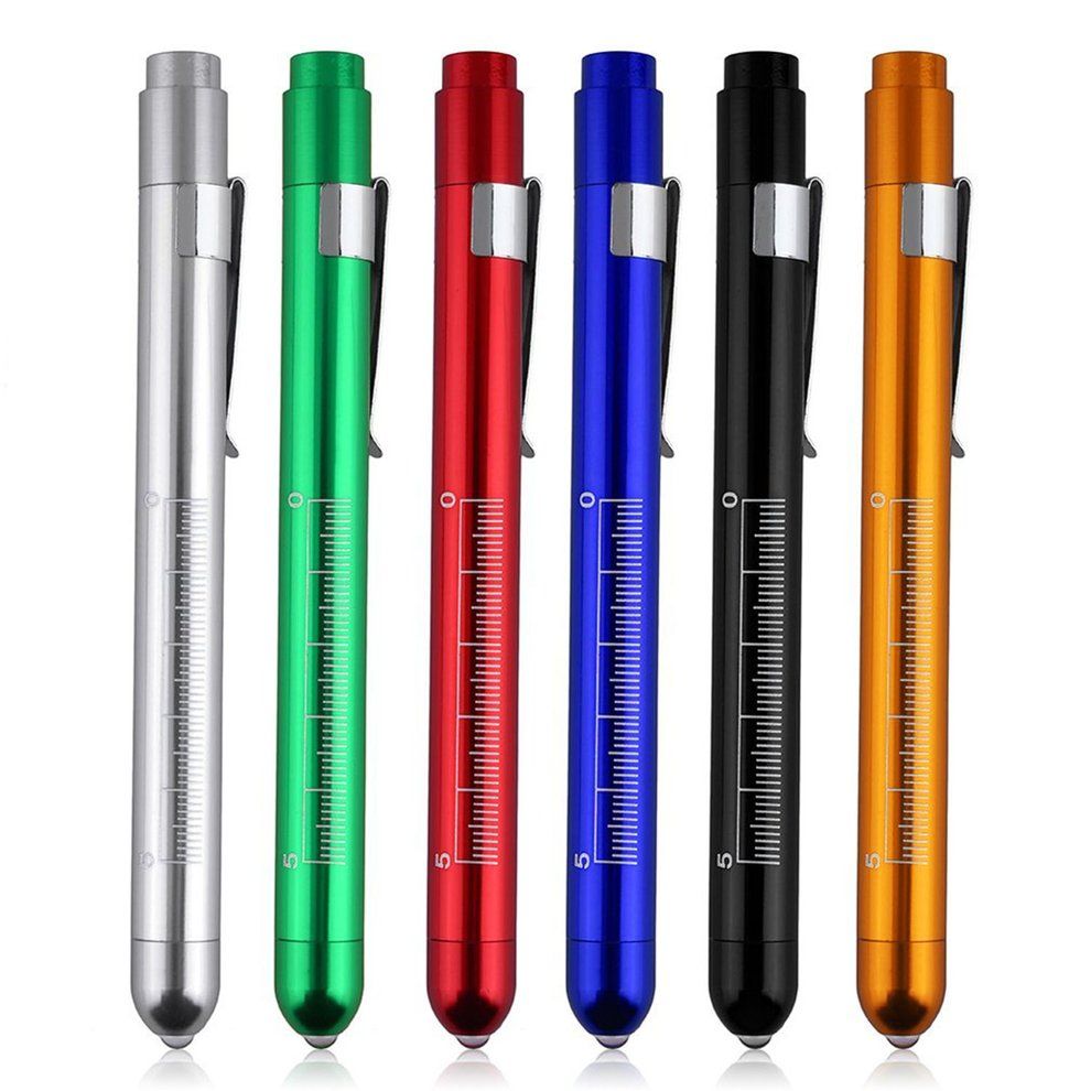 Aluminum Medical Surgical Penlight Pen Light Flashlight Torch With Scale First Aid-Yellow