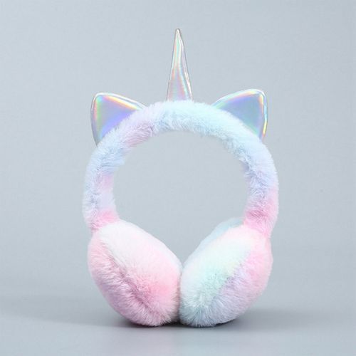 Cute Unicorn Earmuffs Ear Muffs Women Kids Lovely Cat Ears Warmer Plush Headband Fur Headphones Winter Cycling Fluffy Earflap(#HG62335MC3)