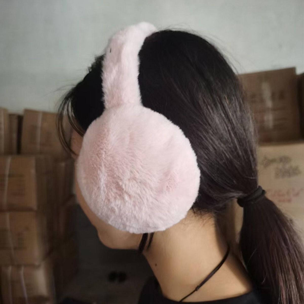 Warm Earmuffs Winter Plush Outdoor Ear Warmer Pink