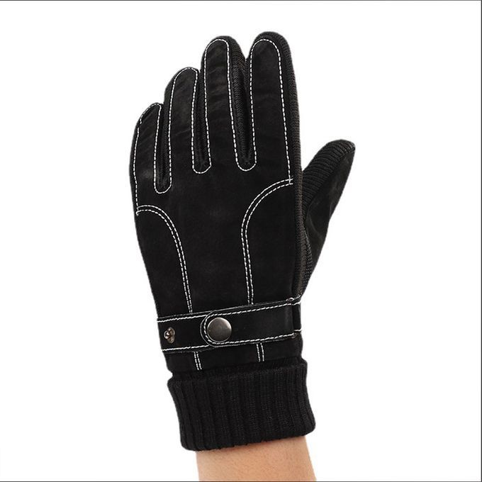 Windproof Snow  Ski Glove AntiSlip Pigskin Leather A 3D Brown