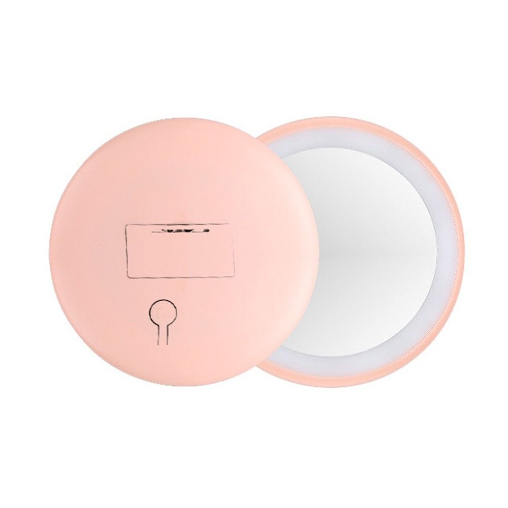 Mini Circular Makeup L-ED Mirror Compact Portable Travel