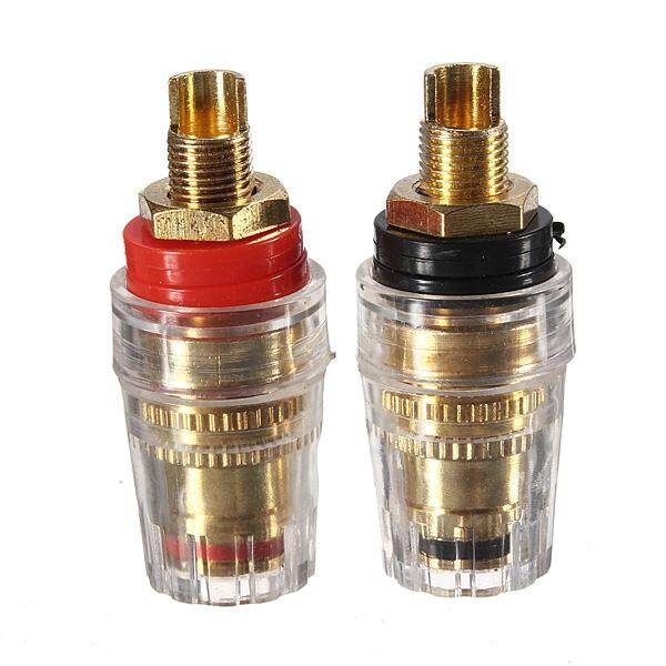 2pcs Amplifier Speaker Cable Terminal Binding Post Banana Plug 4mm Connector Set