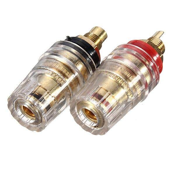 2pcs Amplifier Speaker Cable Terminal Binding Post Banana Plug 4mm Connector Set