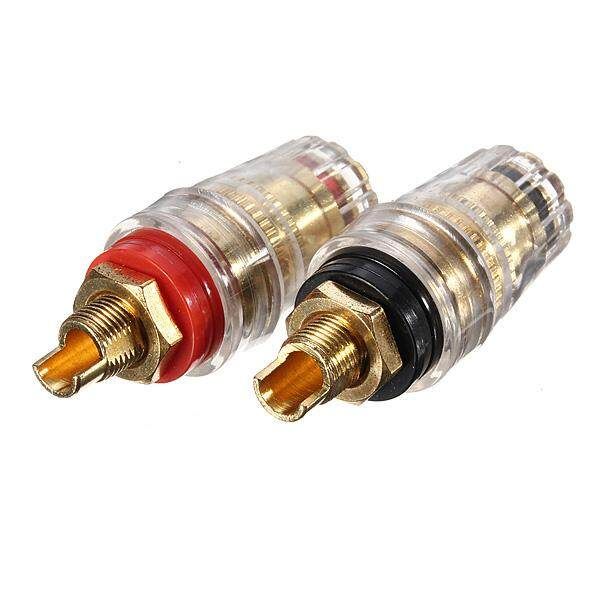 2pcs Amplifier Speaker Cable Terminal Binding Post Banana Plug 4mm Connector Set