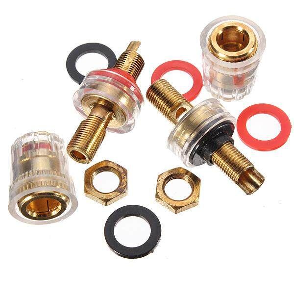 2pcs Amplifier Speaker Cable Terminal Binding Post Banana Plug 4mm Connector Set