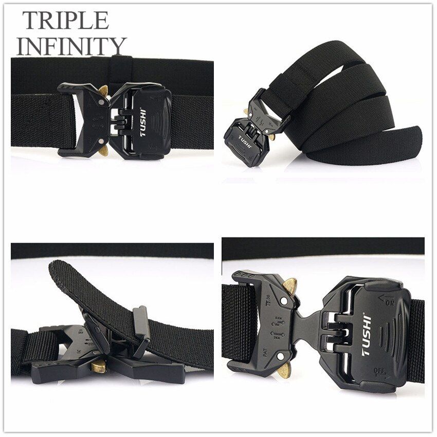 Design Quick Release Elastic Belt Hard Alloy Buckle Outdoor Sport Belt For Man Tactical S Hunting Accessories Man Gift-Coffee Belt Set