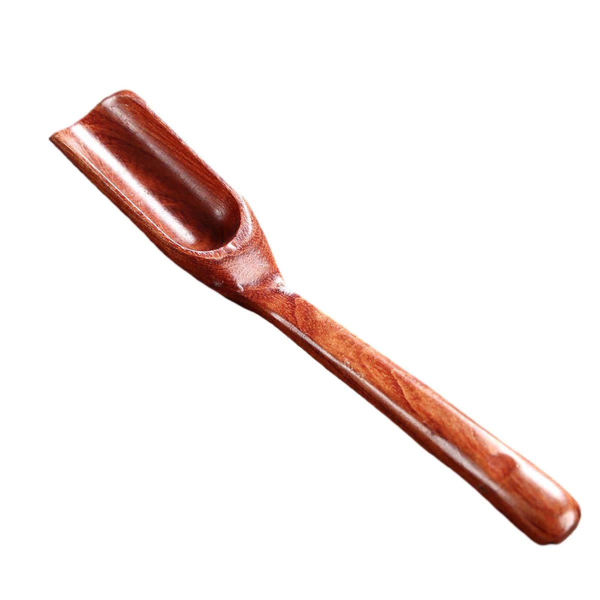 Tea Scoop with Wooden Handle Bamboo Tea Shovel Eco-friendly for Kung Dark Red