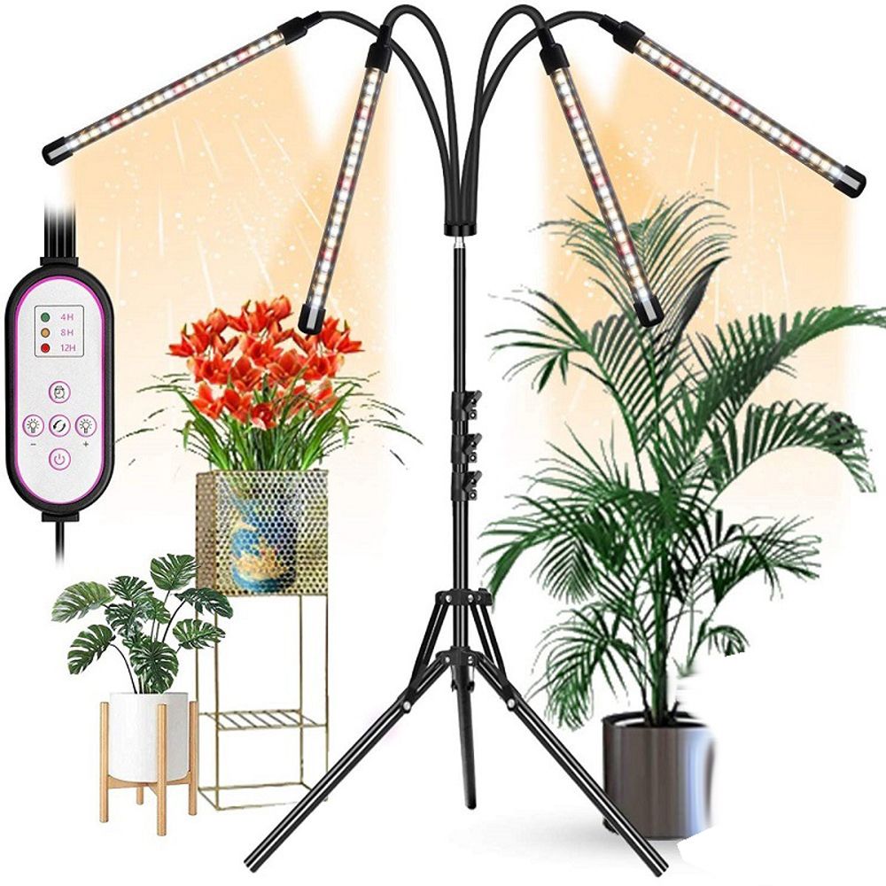 4 Head LED Plant Grow Light With Adjustable Tripod Stand