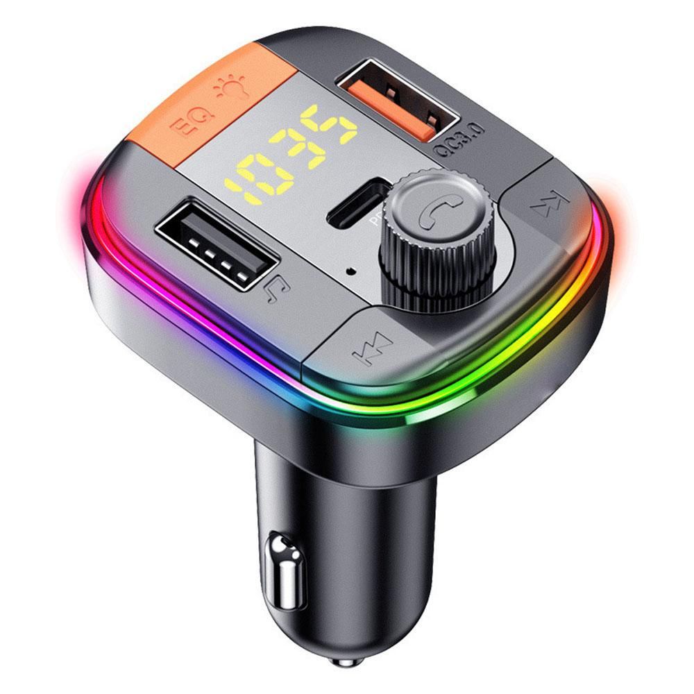 Car MP3 Music Player BT FM Transmitter Radio Receiver PD/USB Car Charger Hands-Free Calling Support U-Disk Playback Voltage Display
