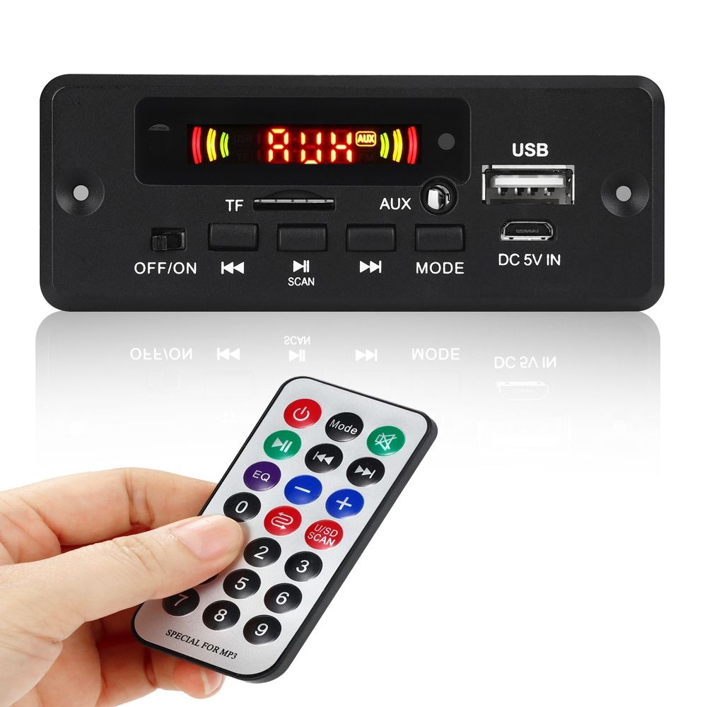 Car 12V Audio MP3 Player Decoder Board FM Radio TF Card USB AUX, With Bluetooth / Remote Control