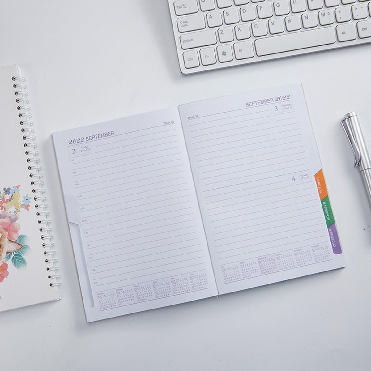 Monthly Notebook Tiger Year W/ 12 Months Time A5 Journal Schedule Red
