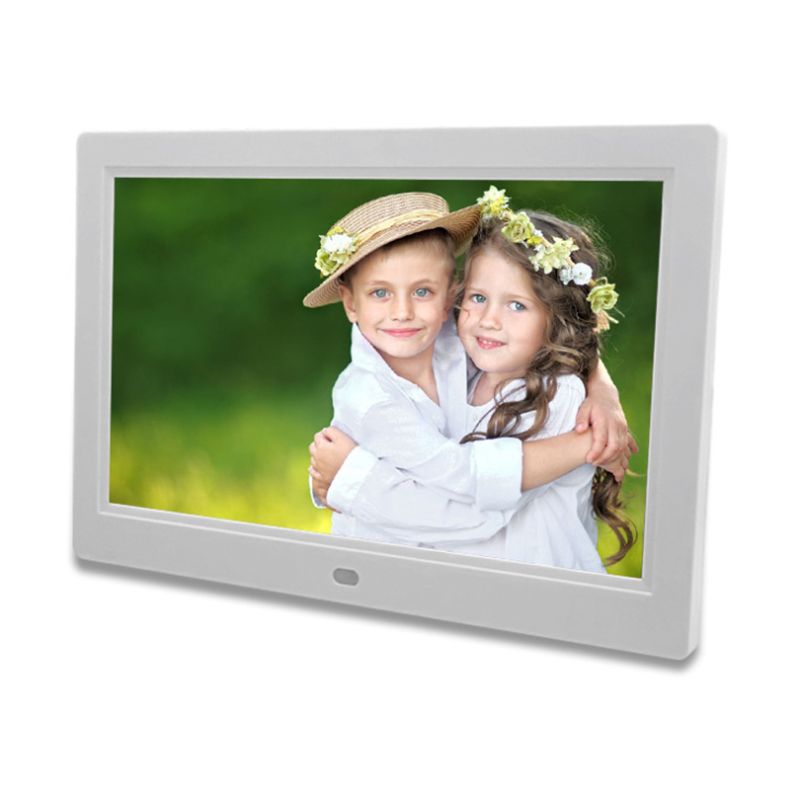 10.1 Inch LCD Digital Photo Frame HD 1024 X 600 Electronic Album With Wireless Remote Control White