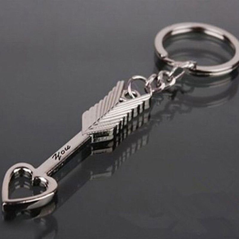 2Pcs/Set Fashion Love You Heart Arrow Couple Keychain Car-
