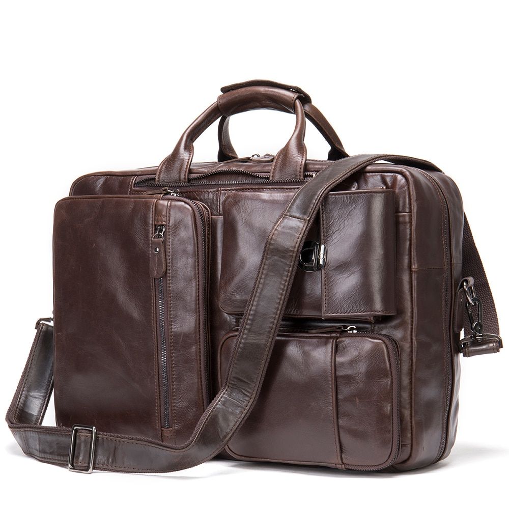 Men's Leather Briefcases For 17'' Laptop Bag For Men Business Bags Big Messenger Bag Men