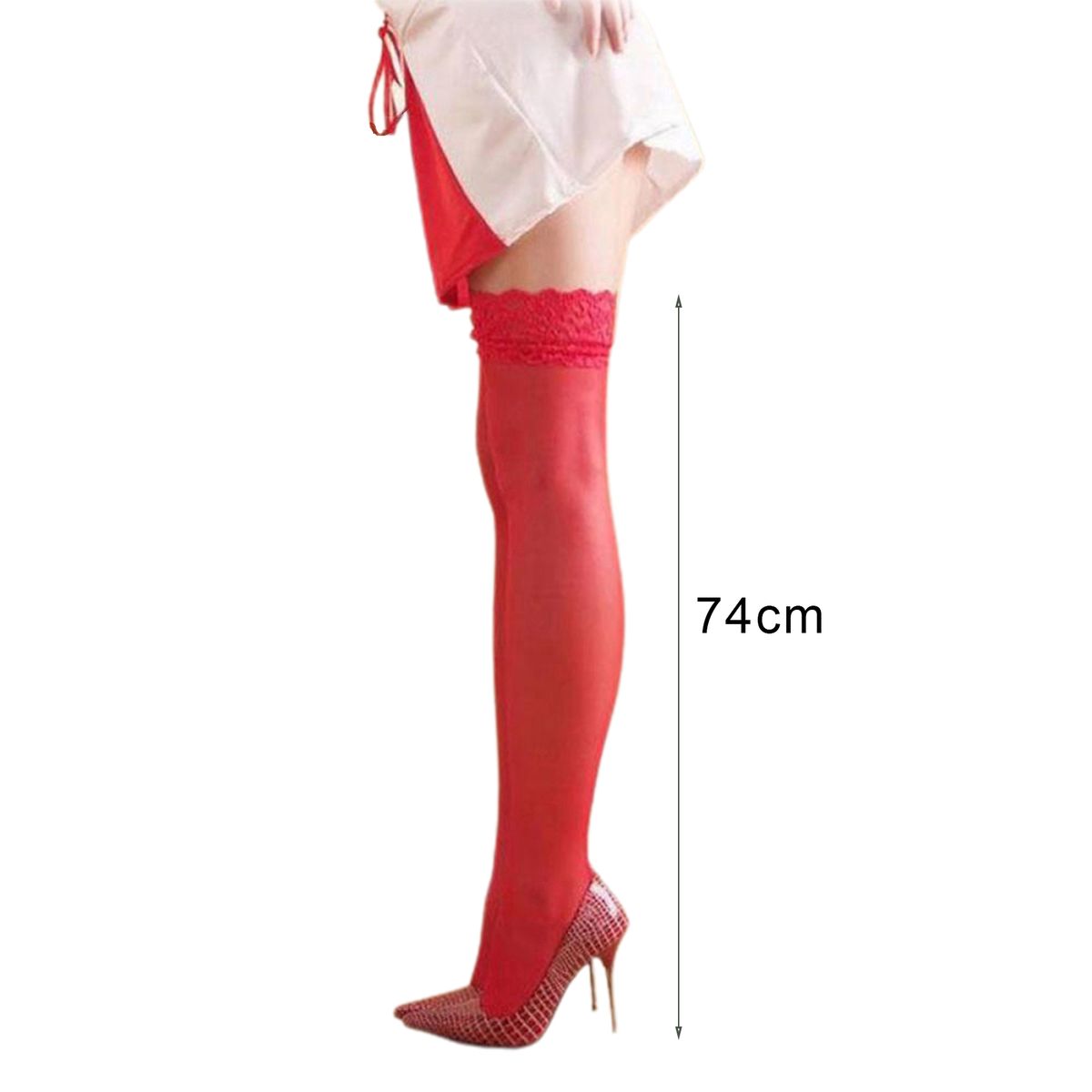 Women Sexy Lace Thigh High Stockings Over Knee Tights-Black