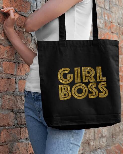 Girl Boss Jeans Design Unisex Tote Bag - Black