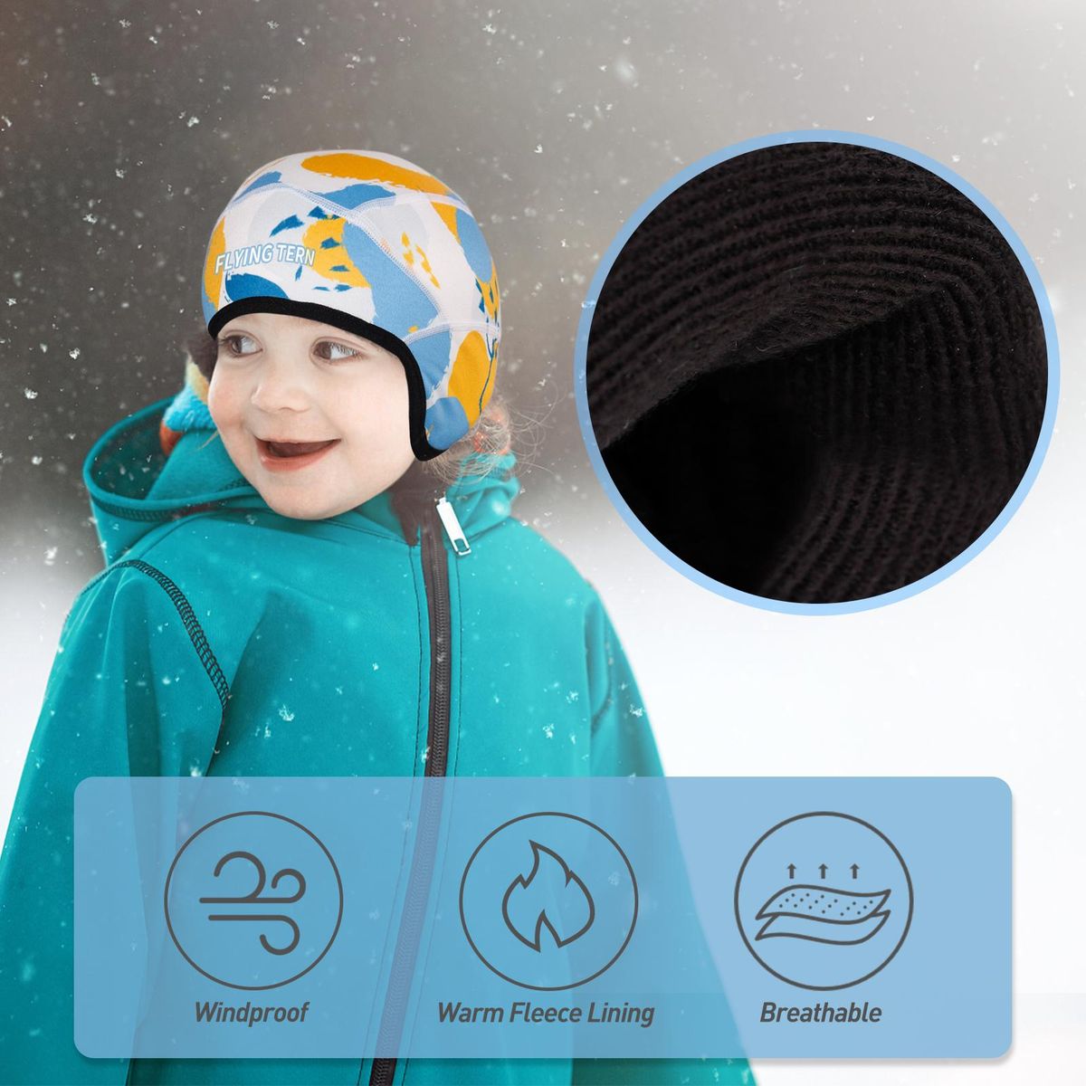Winter Warm Beanie Hat and Gloves 2 Piece Set for Kids Windproof Ski Beanie Cap with Mittens for Cold Weather Skiing Skating