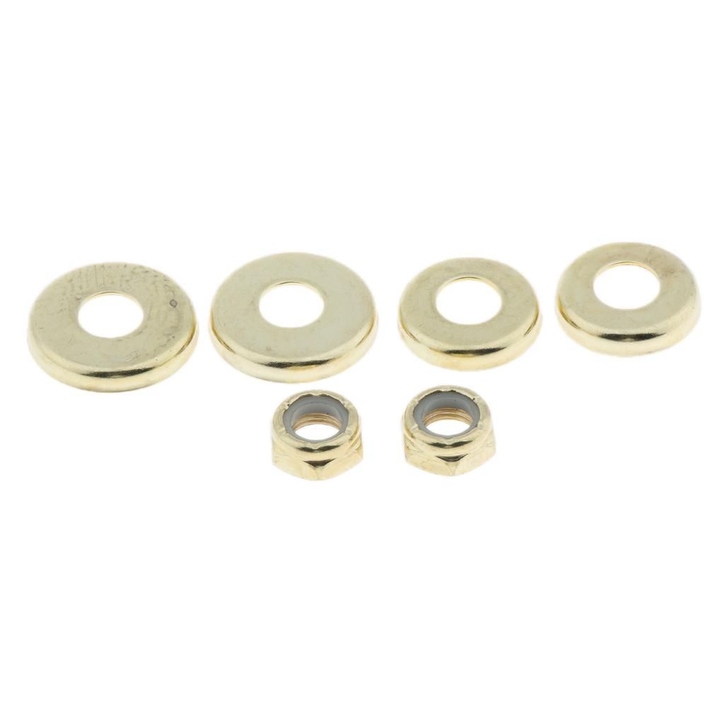 4pcs Skateboard Replacement  Bushings Washers Cup Nuts Shock Gold