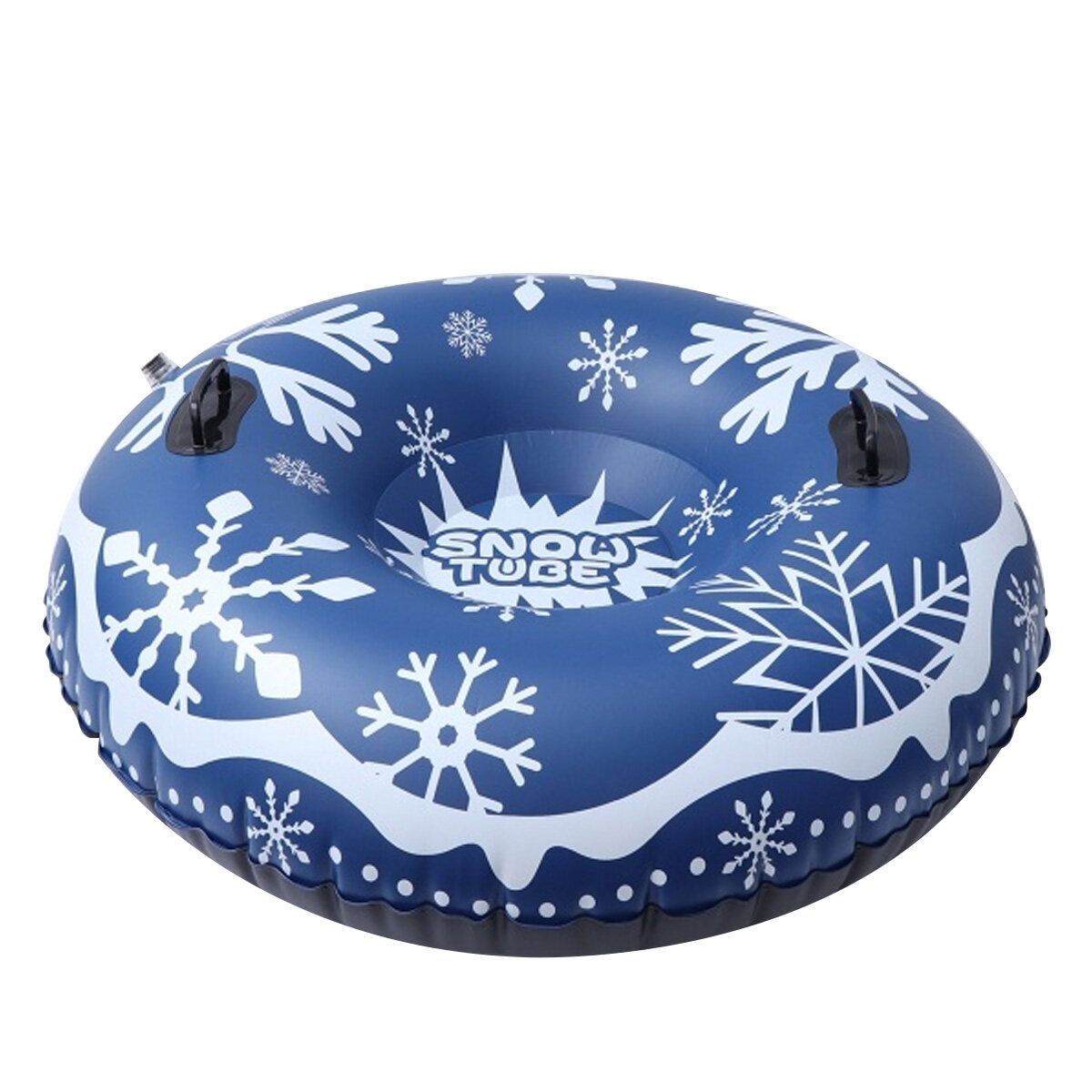 Inflatable Snow Tubes For Family With 2 Higher Handles Heavy Duty Snow Sled For Adults 47 Inches -- Black / Blue Blue