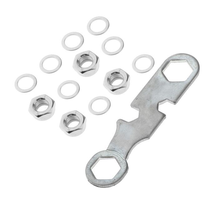 Skateboard Truck Rebuild Kit Washers M8 Nuts And Wrench Tool Silver