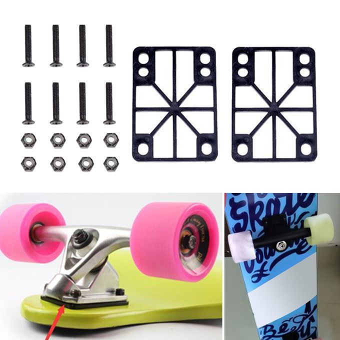 Flat Skateboard Riser Pads Longboard Truck Damping Shock Thickness 3mm