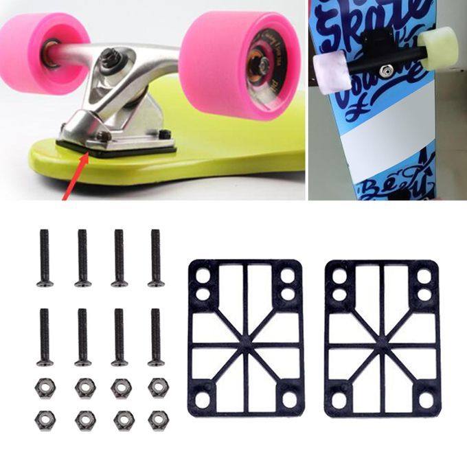 Flat Skateboard Riser Pads Longboard Truck Damping Shock Thickness 3mm
